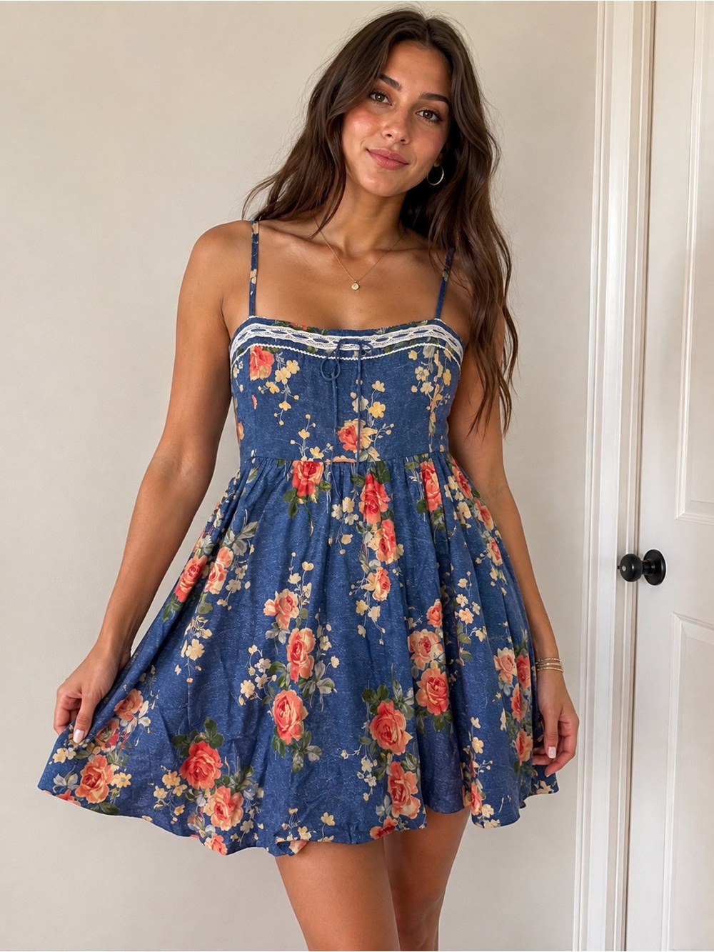 Abercrombie & Fitch Blue Floral Mini Dress